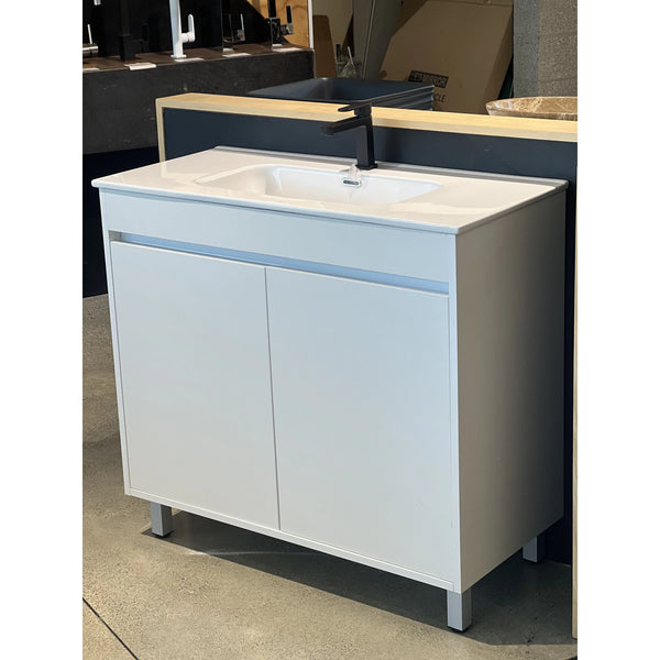 Victoria Range Floor Mounted Vanity Satin White Finish 900 x 460 x 860mm - Zenithbath