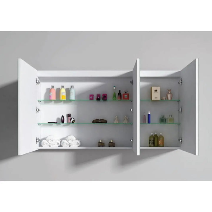 Smile Range Bathroom Mirror Cabinet White Finish 1200mm - Zenithbath