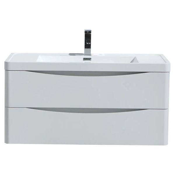 Smile Range Wall Mount Vanity Gloss White 800 x 480 x 480mm - Zenithbath