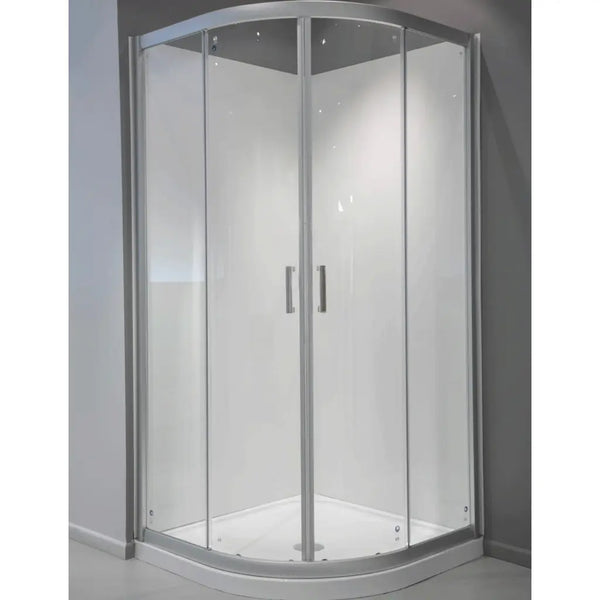 Semi Framed Curved Shower Glass Enclosure 1000 x 1000mm - Zenithbath